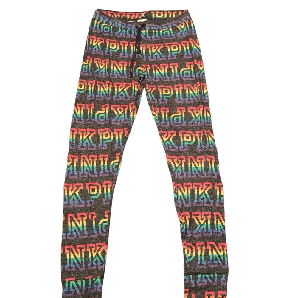 VS Victoria’s Secret PINK Rainbow Logo Lounge Joggers Sz.S